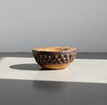 primitive Chinese wooden bowl with animal skin rustic home decor