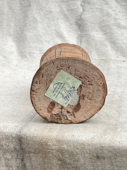 Primitive-style vintage wooden goblets hand-carved with detailed illustrations, adding charm to rustic and bohemian interiors — Hommes and Gardens, Home Decor Collection, Art Objet Gifts, Wooden Decor, Artisan Pieces, Vintage Home Accessories.