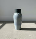Raku elegant handcrafted ceramic vase with crackled glaze, ribbed darkened rim, and loop handles, featuring a drainage hole and artist’s signature, a refined Japanese-inspired pottery collectible — Hommes and Gardens, Pots + Vessels Collection, Home Decor, Landscape Architect, Interior Designer, Outdoor Living, Outdoor Decorations, Home Design, Luxury Design, Art, Furniture, Objects, Best Gifts, Nature, Backyard, Yard.