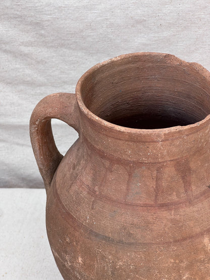 Rustic terracotta earthenware water jug, antique handmade pottery vessel with organic texture and wabi-sabi charm — Hommes and Gardens, Vases + Vessels Collection, Landscape Architect, Interior Designer, Outdoor Living, Art, Furniture, Objects, Best Gifts, Nature, Backyard, Yard, Outdoor Decorations, Home Decor, Home Design, Luxury Design.
