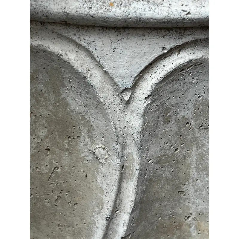 Close-up detail of the swirl pattern on Vintage Round Roman Style Swirl Planter (Set of 2) from hommes + gardens estudio.