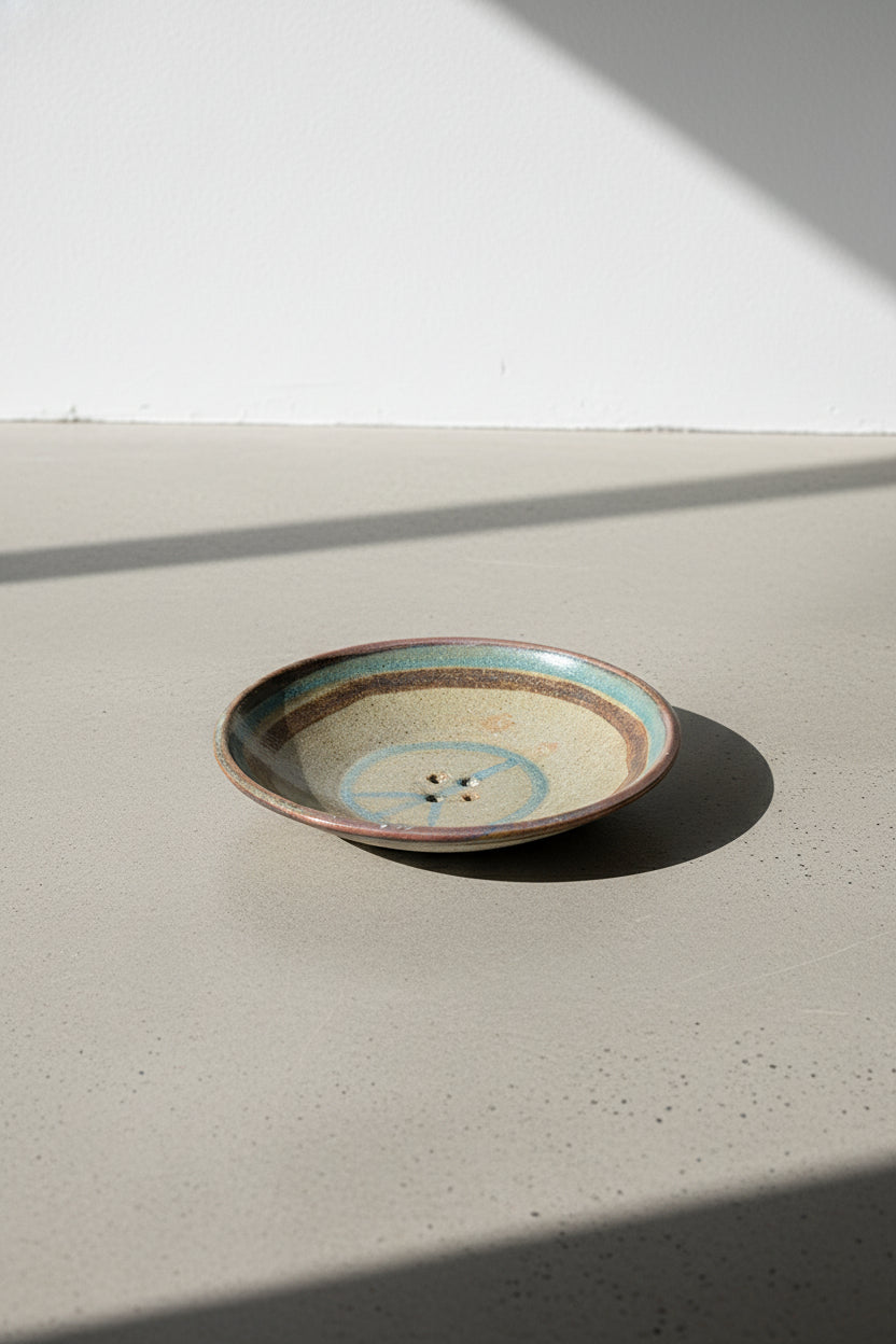 Signed Ceramic Plate with drainage holes for washing fruits and vegetables hommes + gardens estudio.