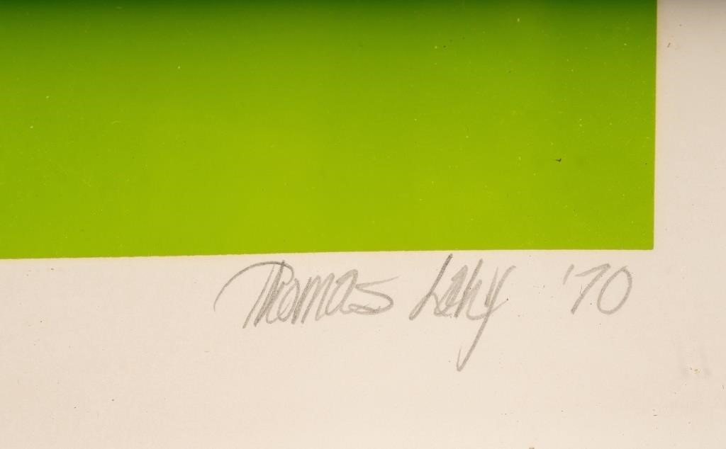 Signature of Thomas Lahy on the artwork "Thomas's Esteem" - Limited Edition Silkscreen by Thomas Lahy, 1970. hommes + gardens estudio.