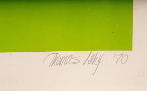 Signature of Thomas Lahy on the artwork "Thomas's Esteem" - Limited Edition Silkscreen by Thomas Lahy, 1970. hommes + gardens estudio.