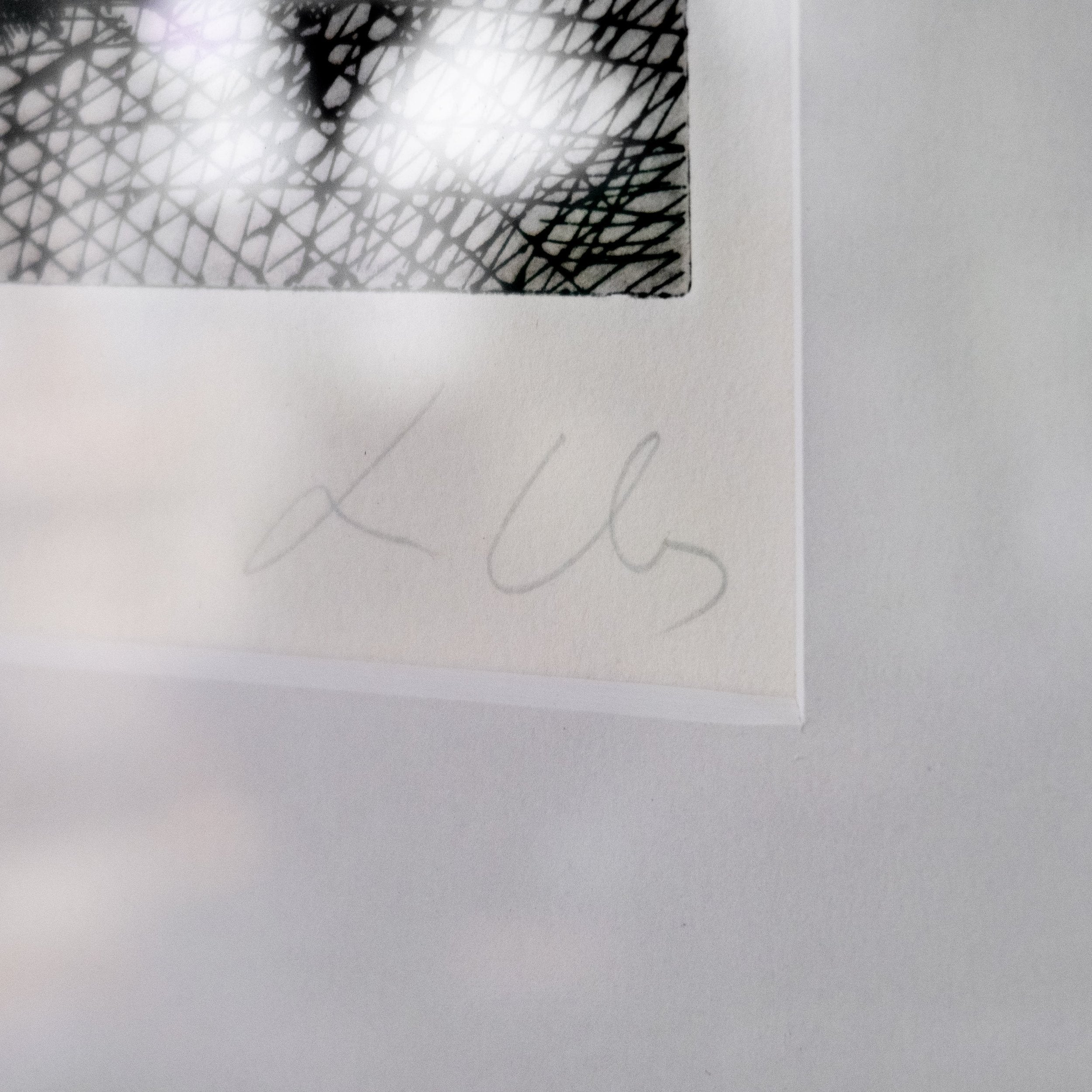 Sandro Chia Signed Lithograph, Artist Proof (Sitting Lady Series, Circa 1980s) detail showing artist's signature. hommes + gardens estudio