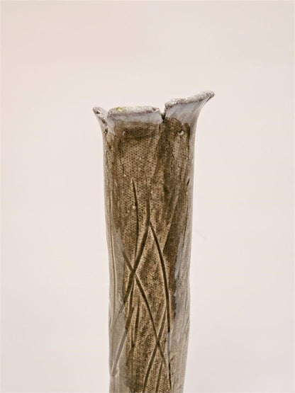 Signed studio pottery vase featuring a freeform bottle shape and earthy glaze, one-of-a-kind handmade decor piece — Hommes and Gardens, Pots + Vessels Collection, Artistic Pottery, Decorative Object, Interior Design, Ceramic Art, Collectors Item.