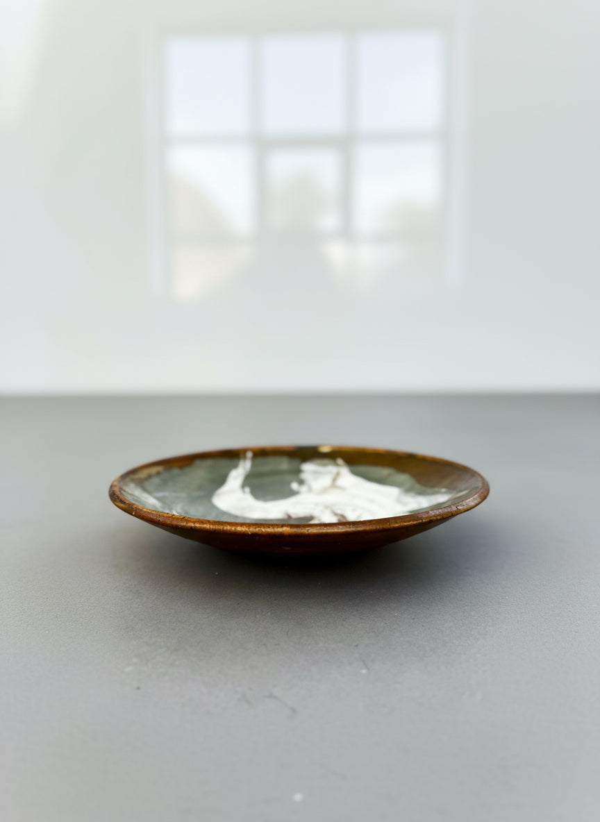 Abstract Brushstroke Studio Pottery Bowl – Hand-Thrown Glazed Stoneware, Wabi-Sabi Aesthetic by hommes + gardens estudio.