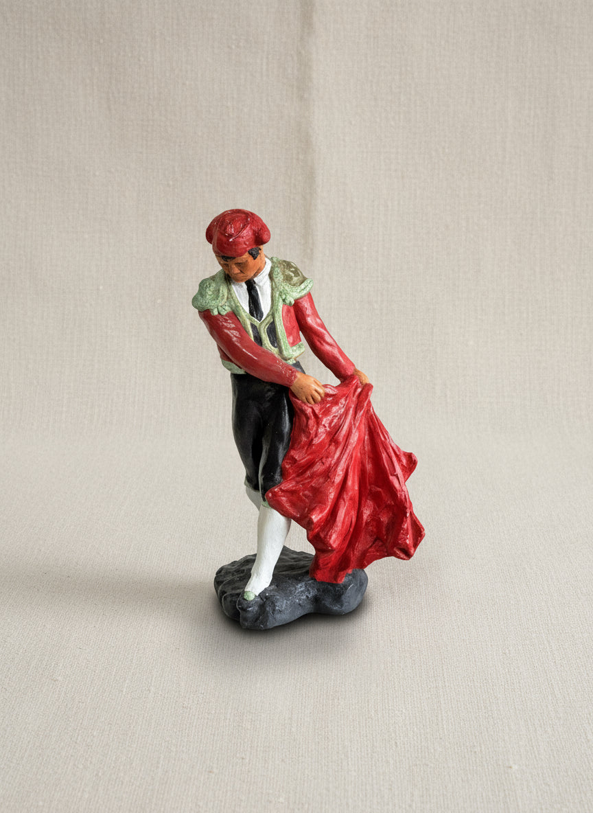 Vintage Tuscany Studio Bullfighter Figurine showcasing intricate detail and artistry in bullfighting. hommes + gardens estudio.