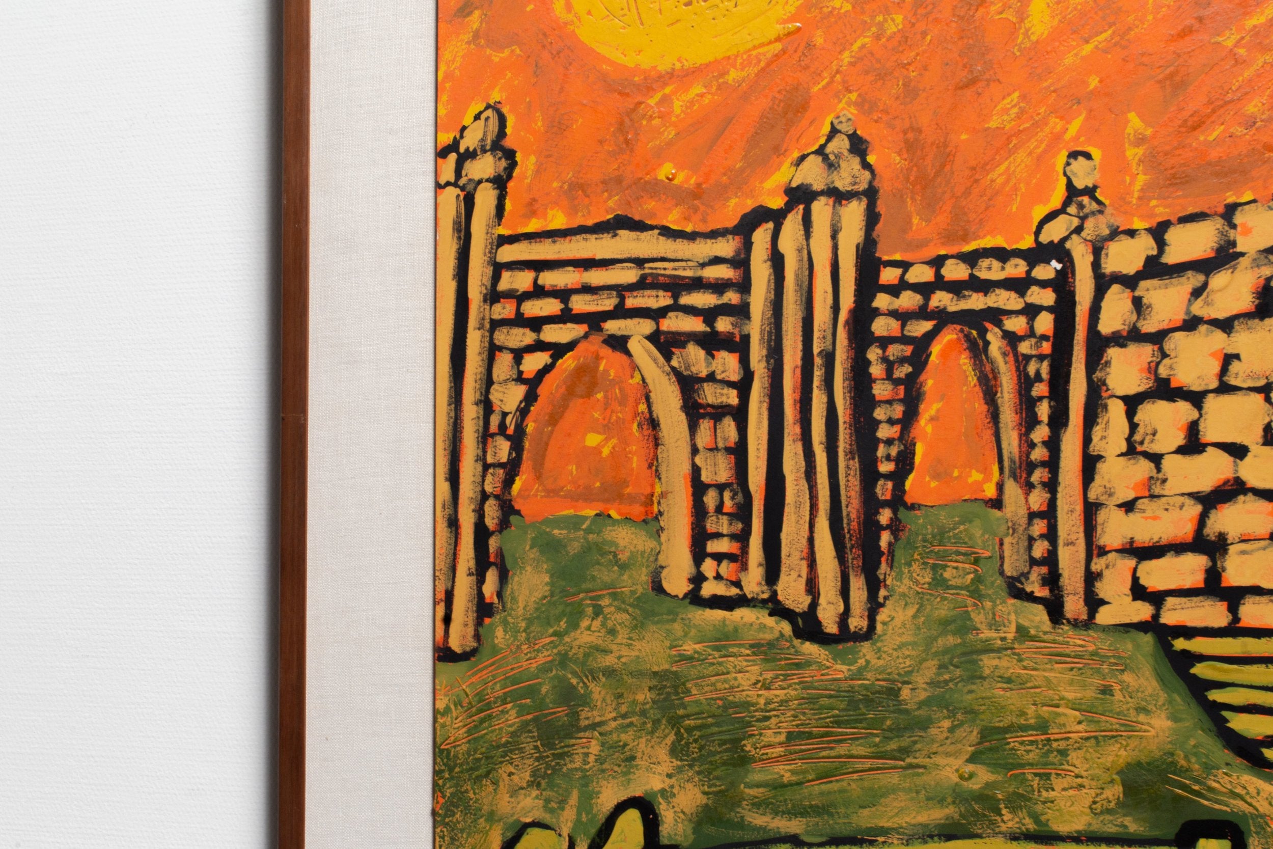 Untitled Abstract Landscape by Lionel Kalish - Modernist illustration with arches and vibrant colors. hommes + gardens estudio.