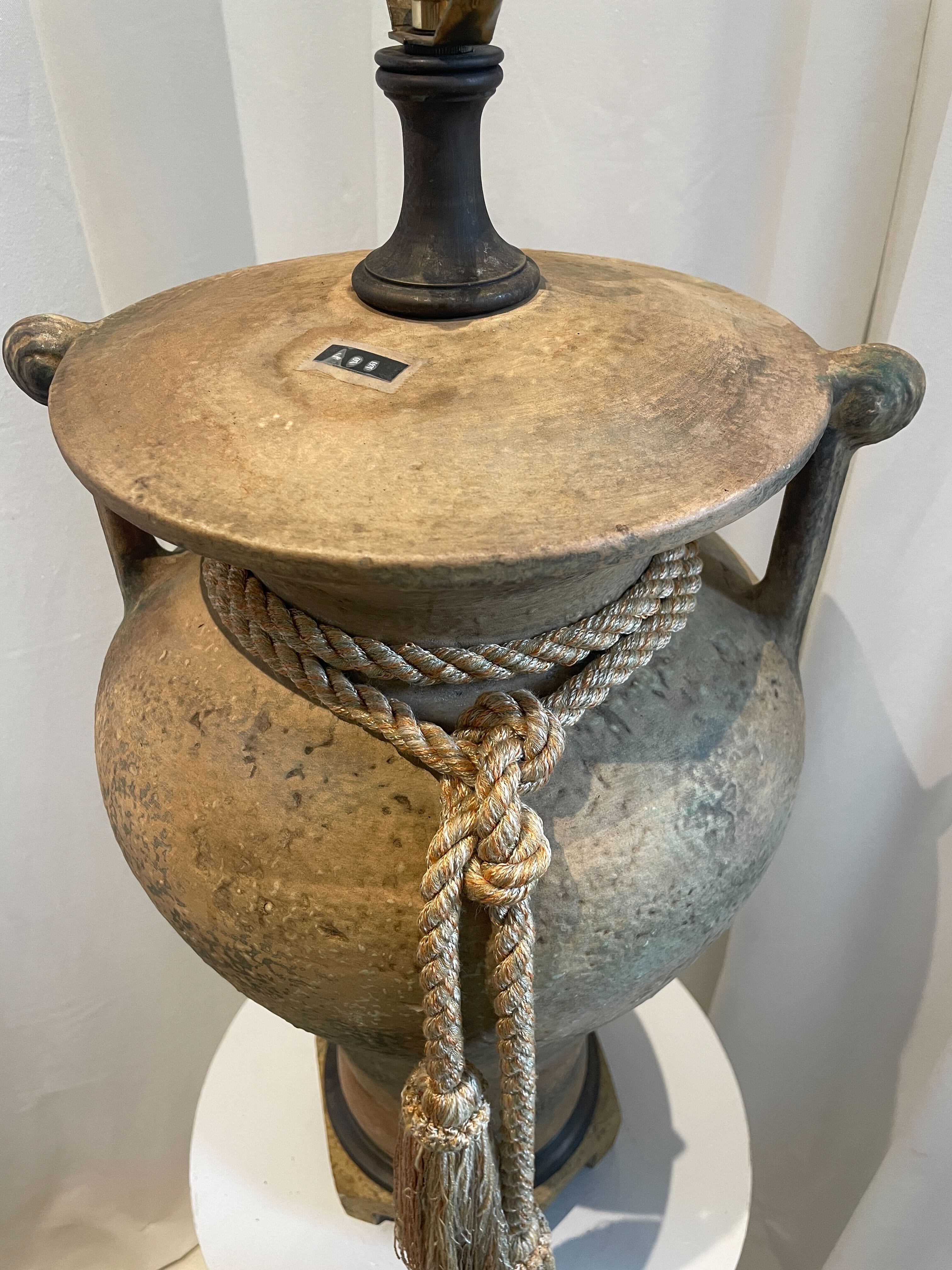 Pair of Vintage Porcelain Chinoiserie Beige Ginger Jar Table Lamps showcasing antique elegance and craftsmanship. hommes + gardens estudio.