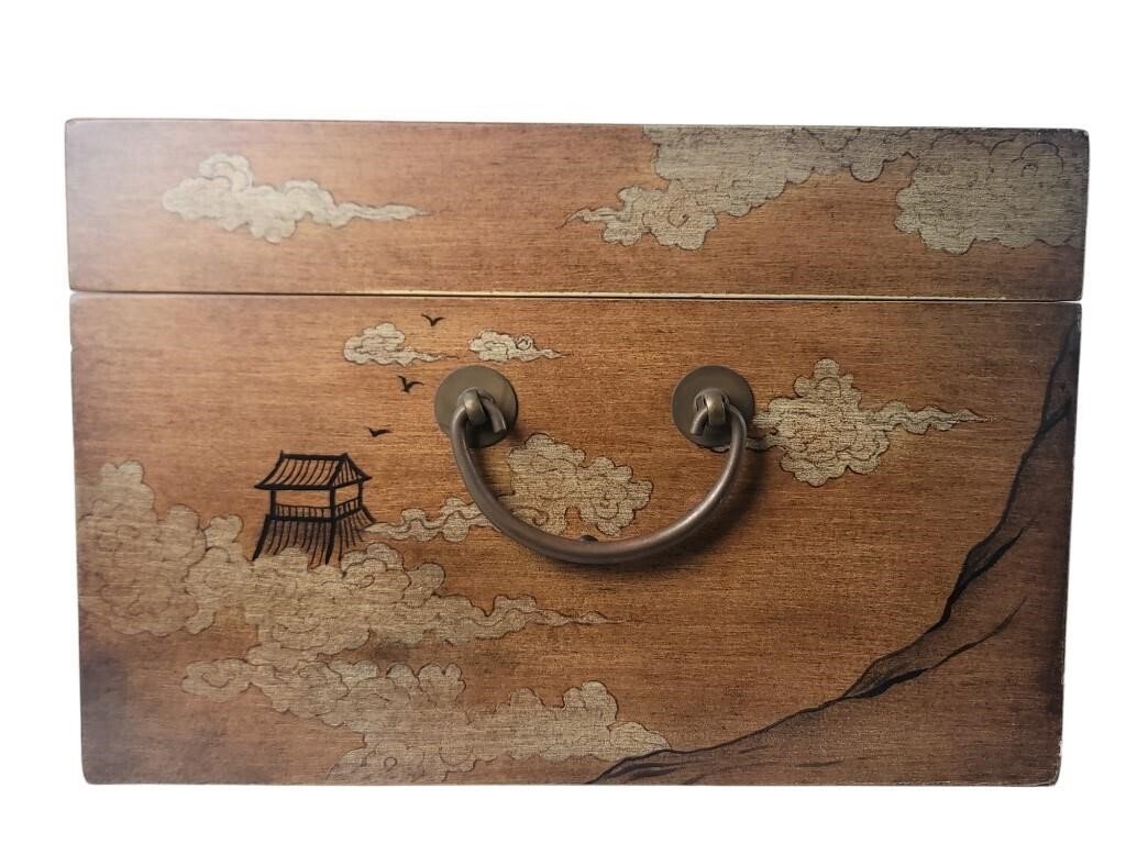 Vintage Chinese painted wedding chest featuring cultural motifs and traditional scenes, a collectible wooden box reflecting heritage artistry — Hommes and Gardens, Objects Collection, Landscape Architect, Interior Designer, Outdoor Living, Art, Furniture, Objects, Best Gifts, Nature, Backyard, Yard, Outdoor Decorations, Home Decor, Home Design, Luxury Design.