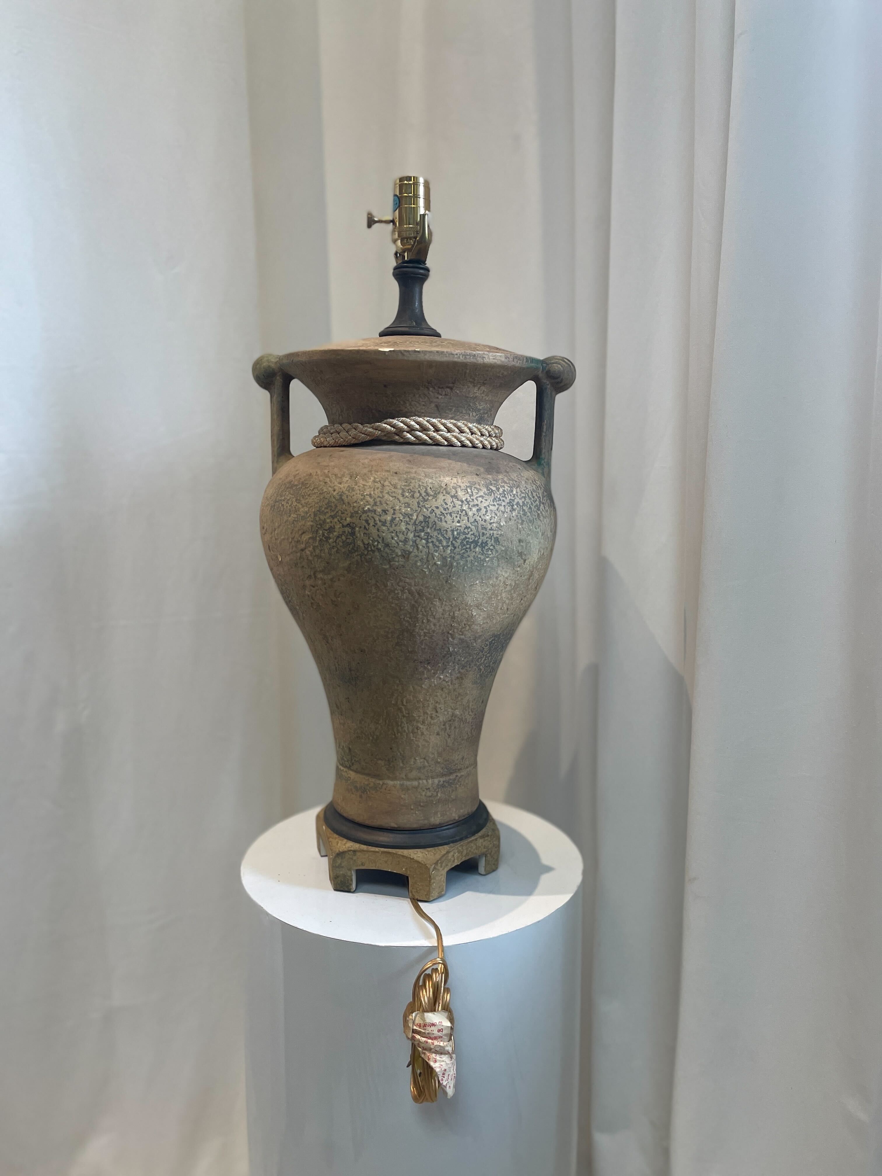 Pair of Vintage Porcelain Chinoiserie Beige Ginger Jar Table Lamps on display, showcasing timeless elegance. hommes + gardens estudio.