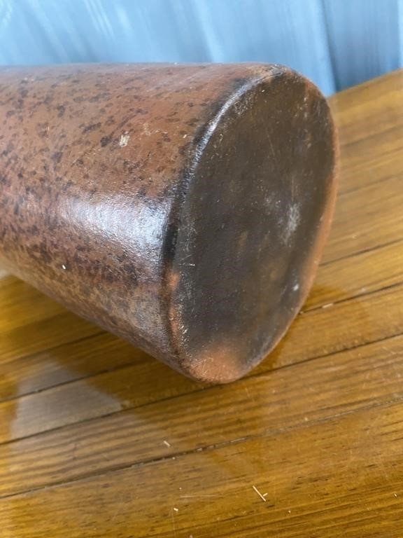 Vintage earthenware vase in red-orange with handcrafted reed accent along the rim, exuding earthy sophistication — Hommes and Gardens, Pots + Planters, Vases + Vessels Collection, home decor, outdoor decorations, home design, luxury design, Landscape Architect, Interior Designer, Outdoor Living, Art, Furniture, Objects, Best Gifts, Nature, Backyard, Yard.