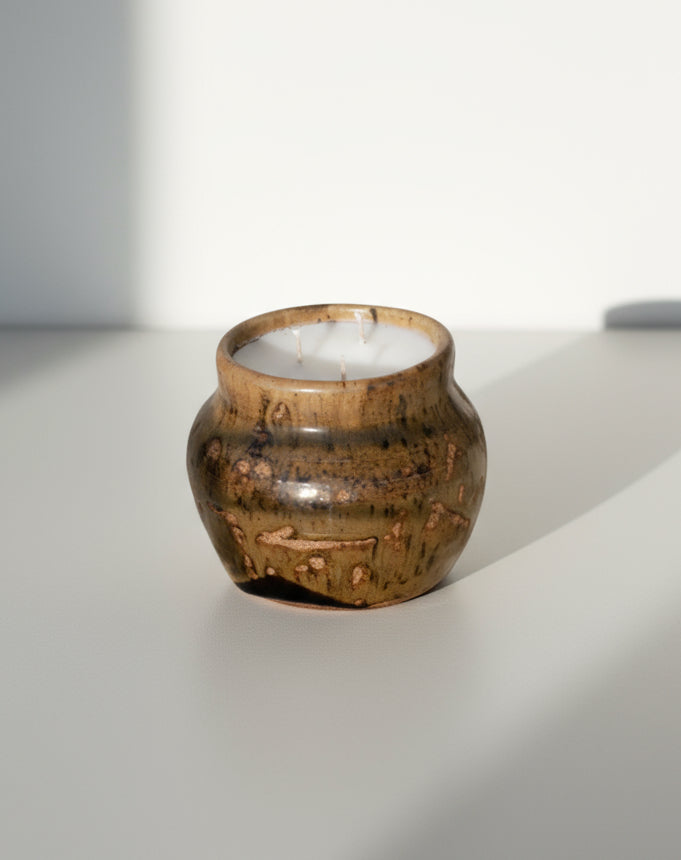 Vintage Handmade Ceramic Vase | H&G x Western Disco displayed on a light surface, showcasing its unique craftsmanship. hommes + gardens estudio.