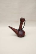vintage leather wrapped wine decanter glass barware collectible