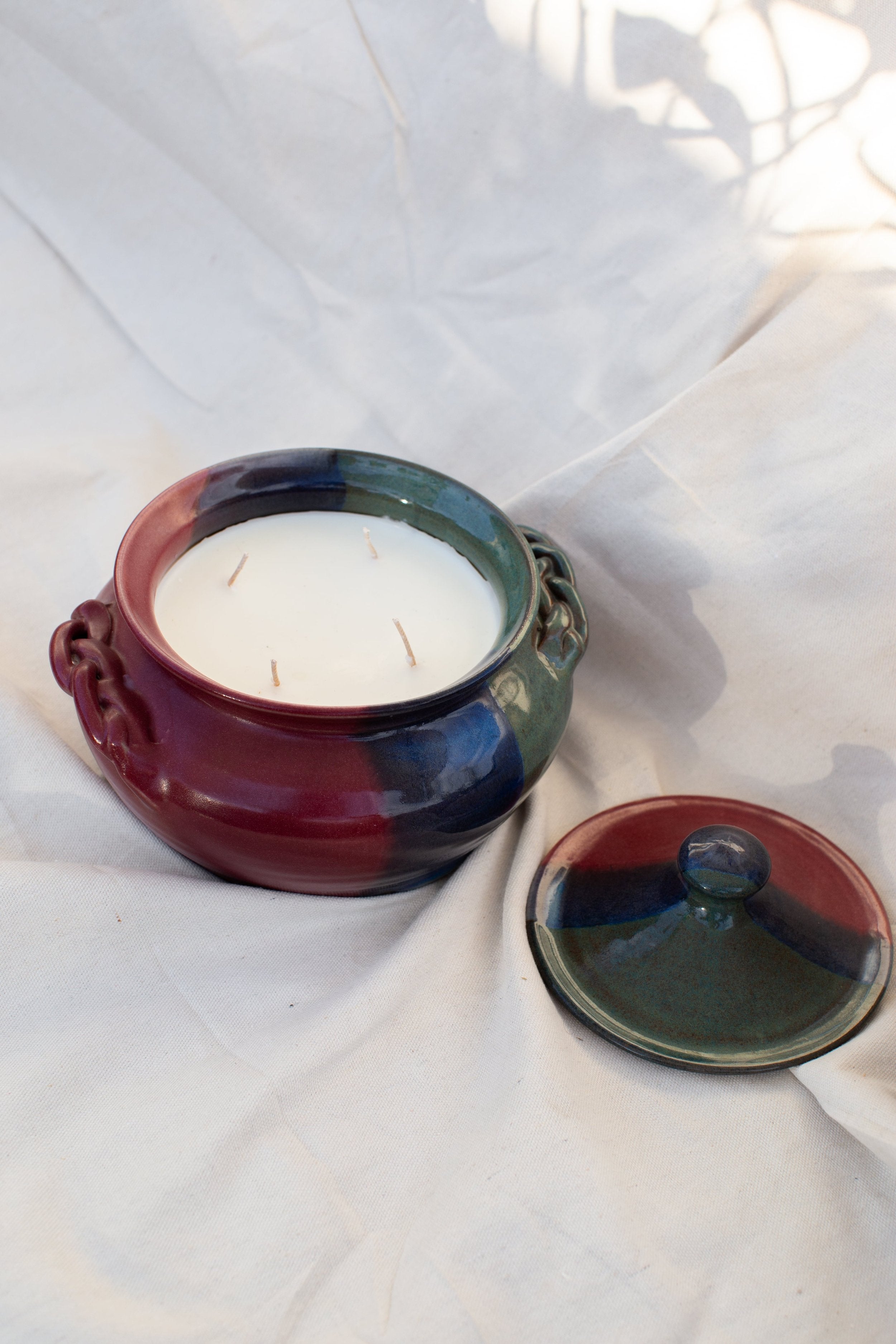 Vintage Ceramic Lidded Dish | H&G x Western Disco with colorful ceramic finish and lid, hommes + gardens estudio.