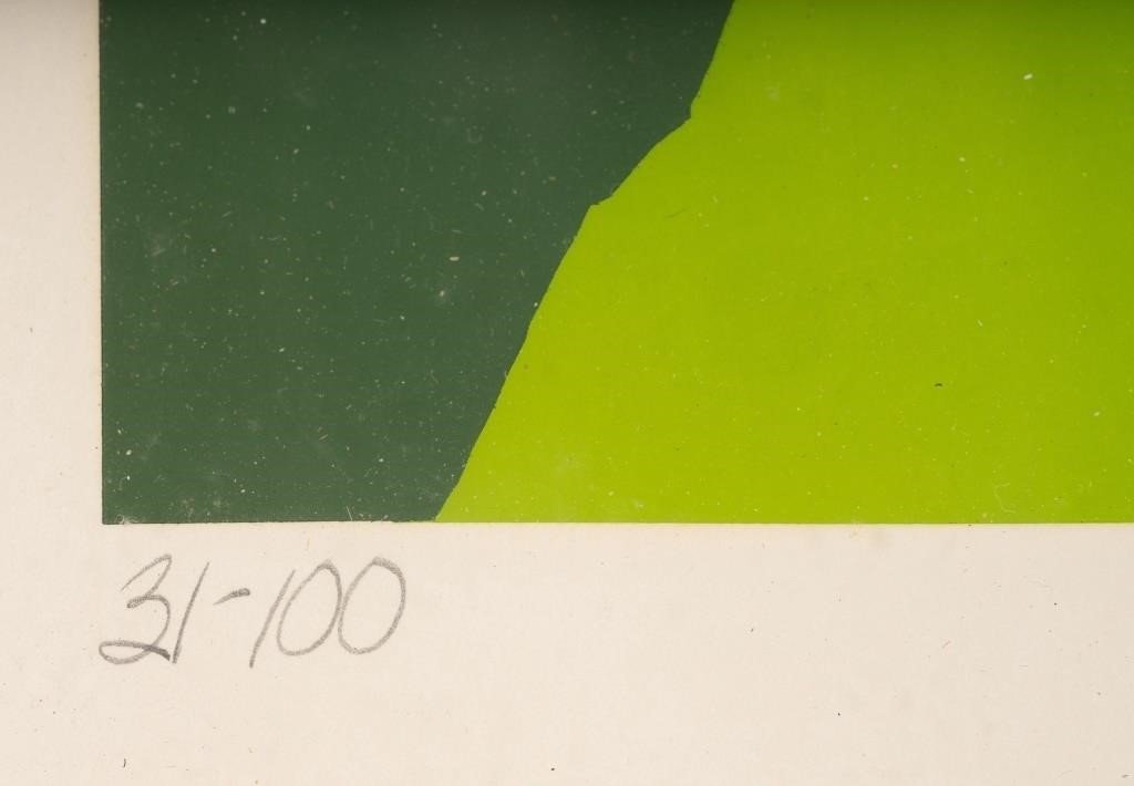 Close-up of the edition number 31/100 on the Limited Edition Silkscreen by Thomas Lahy, titled "Thomas's Esteem" - Limited Edition Silkscreen by Thomas Lahy, hommes + gardens estudio.