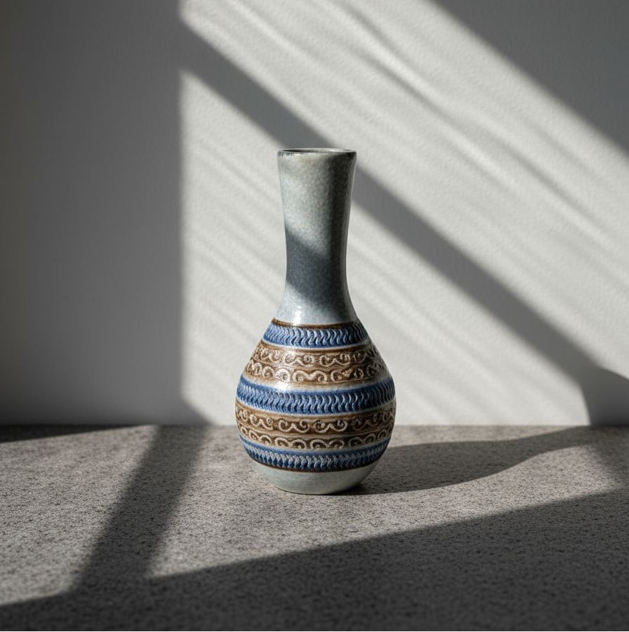 Vintage mid-century porcelain clay vase, artist-signed handcrafted piece showcasing refined form and timeless design — Hommes and Gardens, Pots + Vessels Collection, Landscape Architect, Interior Designer, Outdoor Living, Outdoor Decorations, Home Decor, Home Design, Luxury Design, Art, Furniture, Objects, Best Gifts, Nature, Backyard, Yard.