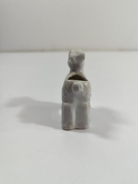 Vintage Lamb Toothpick Holder porcelain in delicate white porcelain design, perfect for serving toothpicks. hommes + gardens estudio.