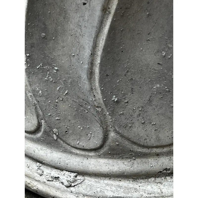 Close-up of the swirl pattern on the Vintage Round Roman Style Swirl Planter (Set of 2) showing vintage texture. hommes + gardens estudio.