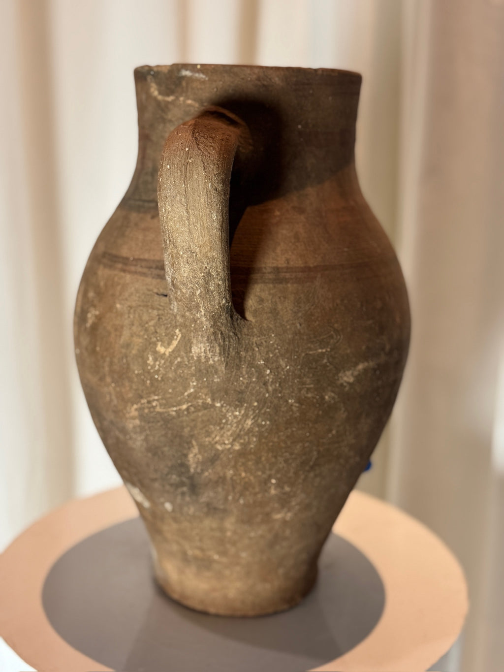 Vintage terracotta earthenware water jug, handmade with rustic patina and curved form, ideal as a decorative antique or vase — Hommes and Gardens, Vases + Vessels Collection, Landscape Architect, Interior Designer, Outdoor Living, Art, Furniture, Objects, Best Gifts, Nature, Backyard, Yard, Outdoor Decorations, Home Decor, Home Design, Luxury Design.