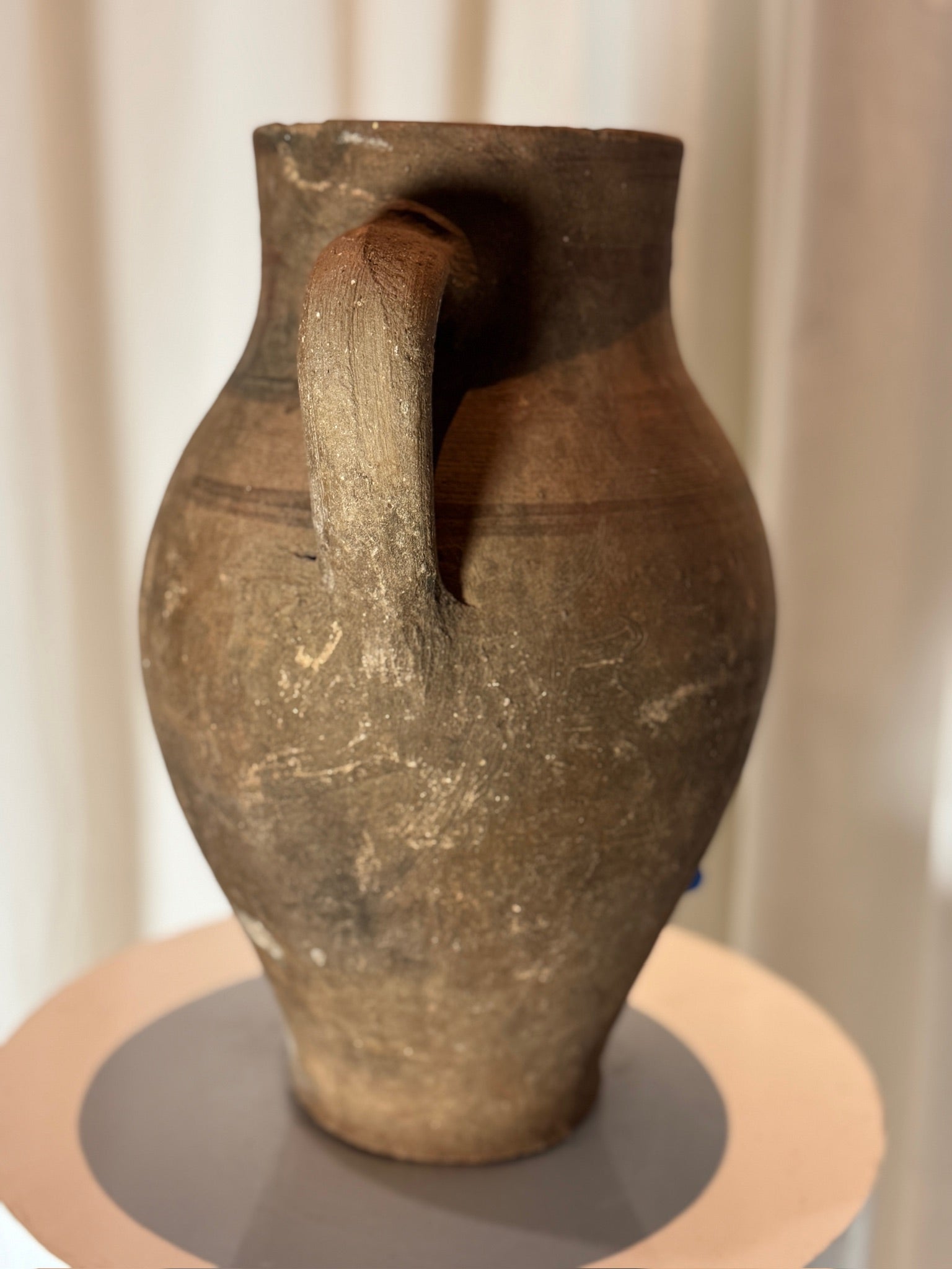 Vintage terracotta earthenware water jug, handmade with rustic patina and curved form, ideal as a decorative antique or vase — Hommes and Gardens, Vases + Vessels Collection, Landscape Architect, Interior Designer, Outdoor Living, Art, Furniture, Objects, Best Gifts, Nature, Backyard, Yard, Outdoor Decorations, Home Decor, Home Design, Luxury Design.