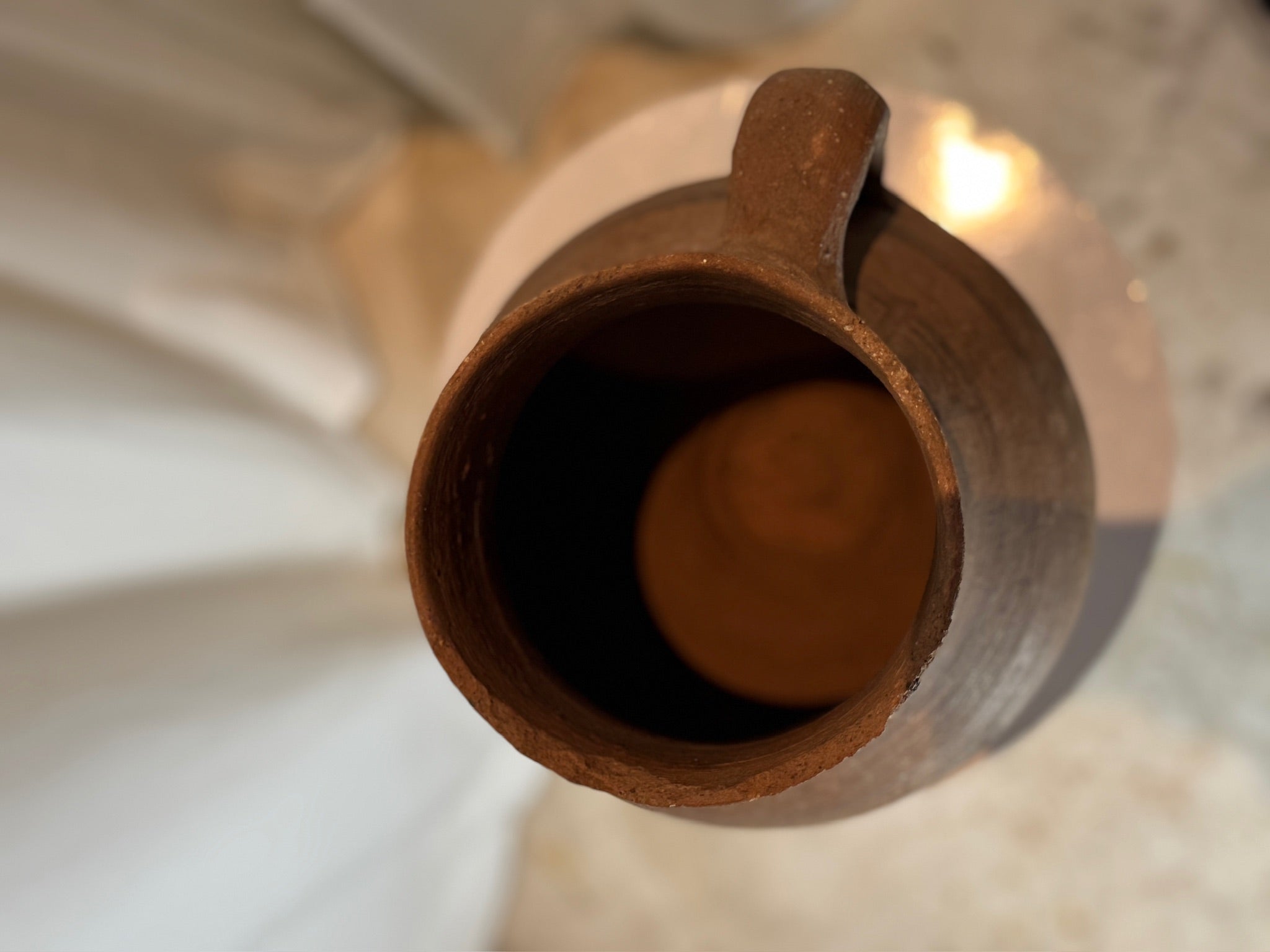 Wabi-sabi terracotta water jug handcrafted in traditional earthenware, antique decorative vessel embodying natural texture and timeless elegance — Hommes and Gardens, Vases + Vessels Collection, Landscape Architect, Interior Designer, Outdoor Living, Art, Furniture, Objects, Best Gifts, Nature, Backyard, Yard, Outdoor Decorations, Home Decor, Home Design, Luxury Design.