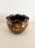 Weller Louwelsa Vase Hand Painted - Ruffled rim with floral motifs and glossy glaze, adds elegance to any decor. hommes + gardens estudio.