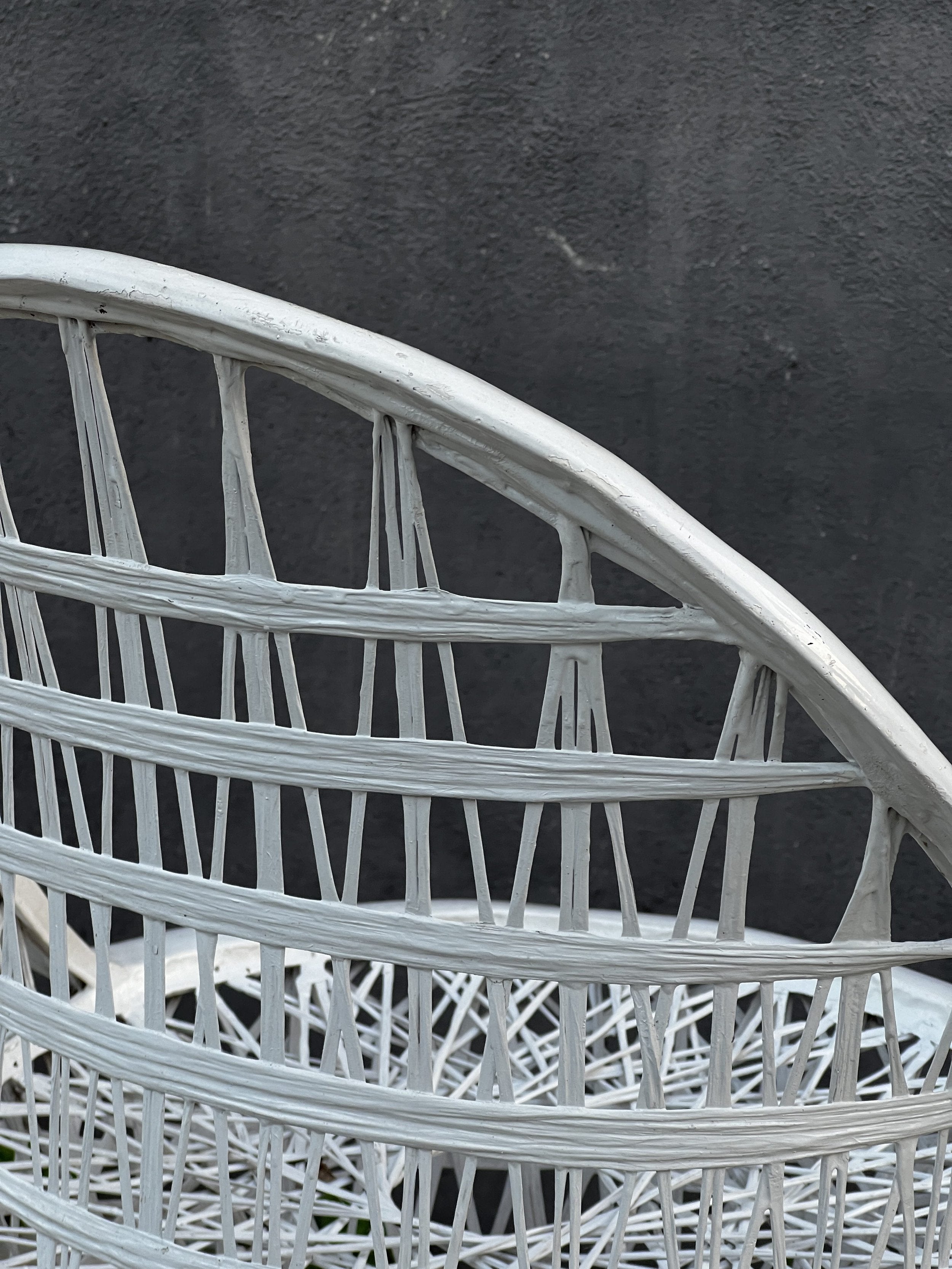 Pair of Russell Woodard Spun Fiberglass Bar Stools showcasing intricate details and craftsmanship, hommes + gardens estudio.