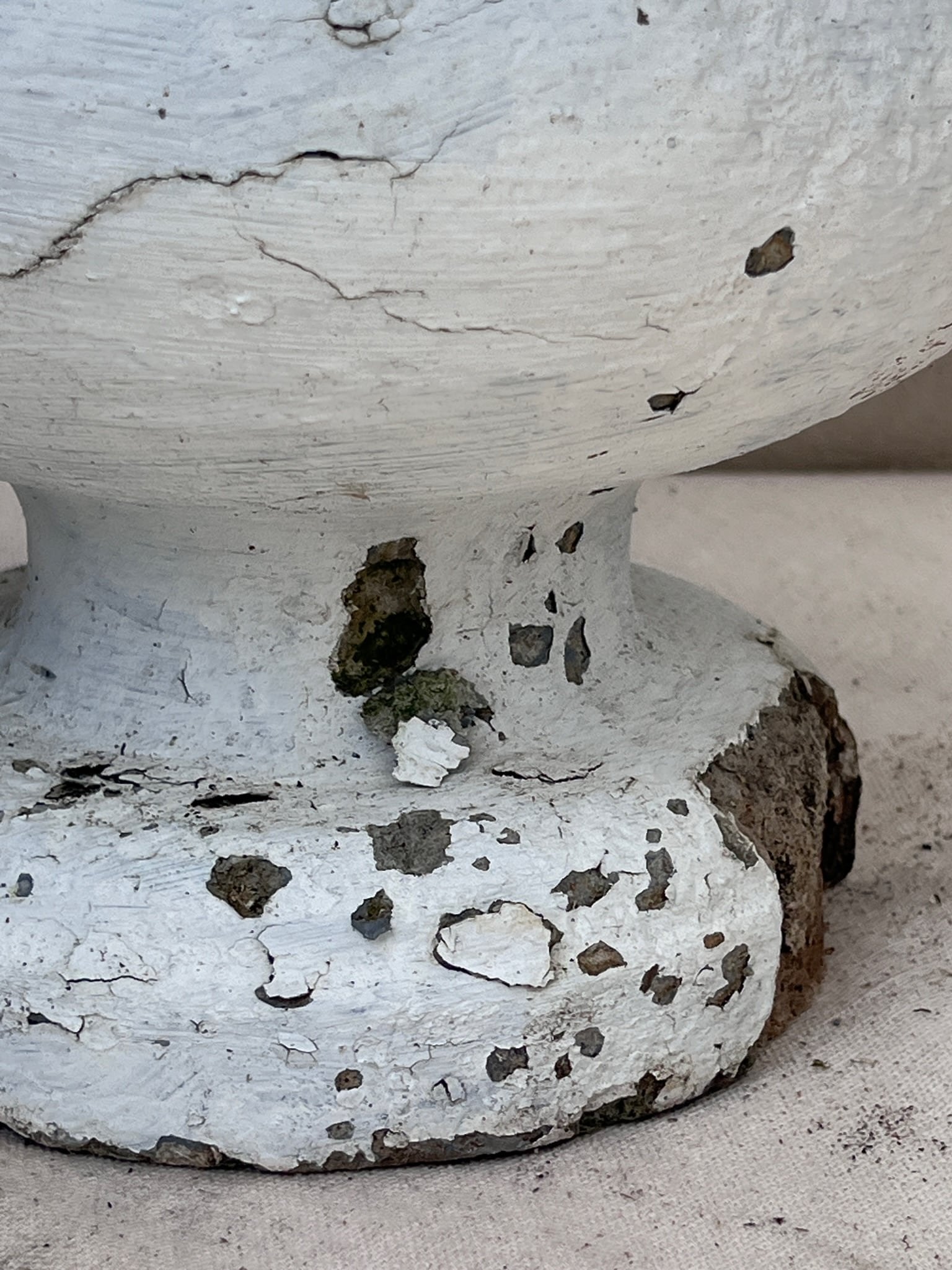 Willy Guhl Vintage Urn 12.5" with weathered patina and unique texture details, showcasing timeless design. hommes + gardens estudio.