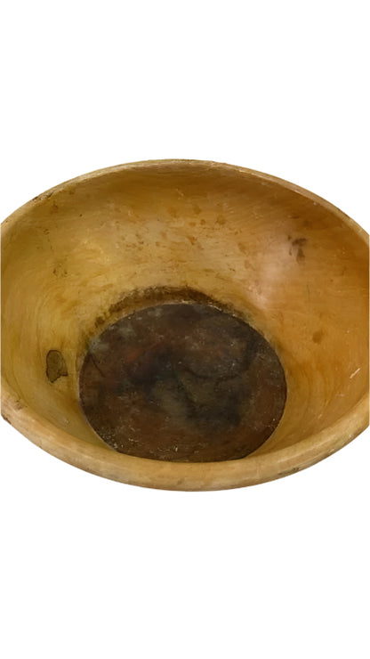 Vintage mesquite Wooden bowl Signed Lorenzo