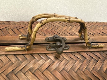 Vintage bamboo travel or picnic case