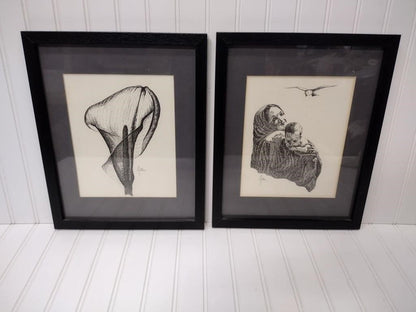 Vintage Framed Wall Art - Set of 2 pieces