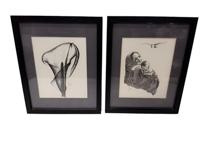Vintage Framed Wall Art - Set of 2 pieces