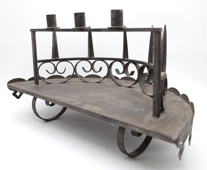 Set of two Antique Gothic Wrought iron Candle Wall Shelf or Sconce