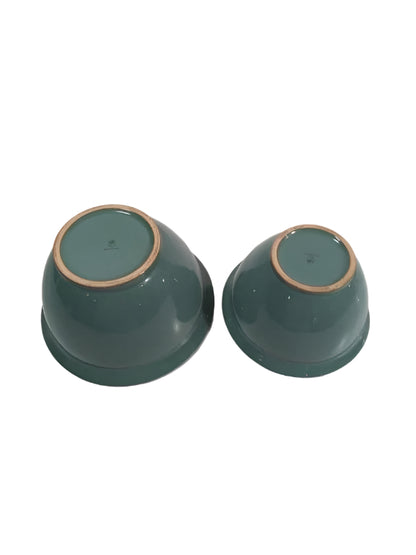 Set of 2 teal Mixing Bowls - Made in Portugal