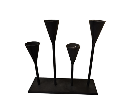 Brutalist Hammered iron Candle Holder