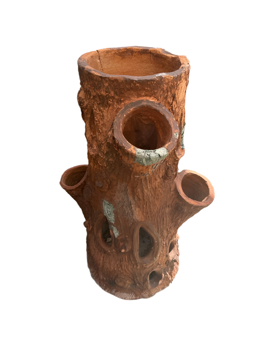 Antique Terracotta Faux Bois Planter