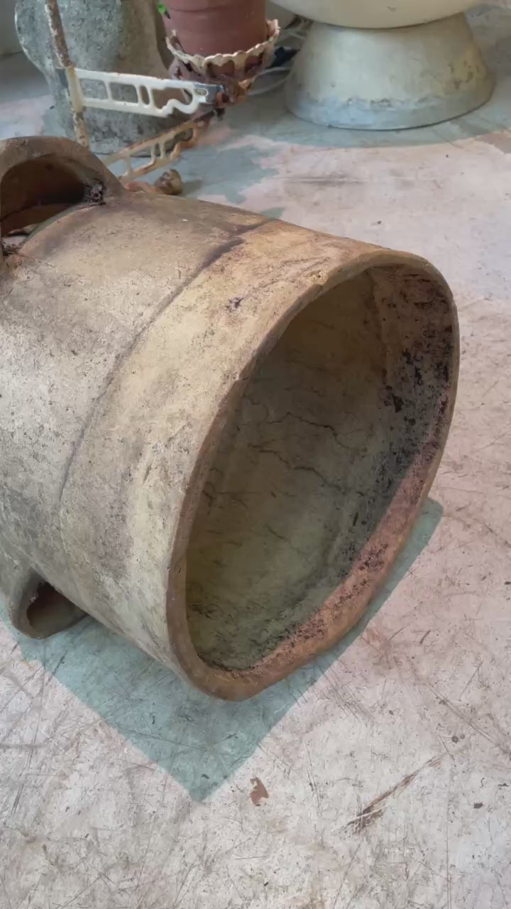 Large Antique Buff Terracotta Pot