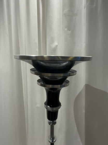 Rare RMC Model 795 Art Deco Machine Age Floor Lamp in Black Enamel and Polished Aluminum