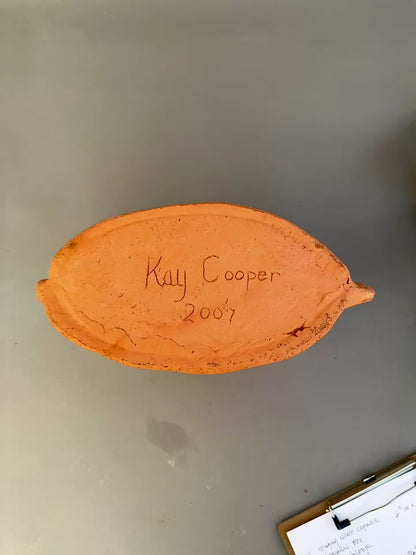 2007 Kay Cooper Handbuilt Sculptural Terracotta Vessel – Organic Textured Studio Pottery