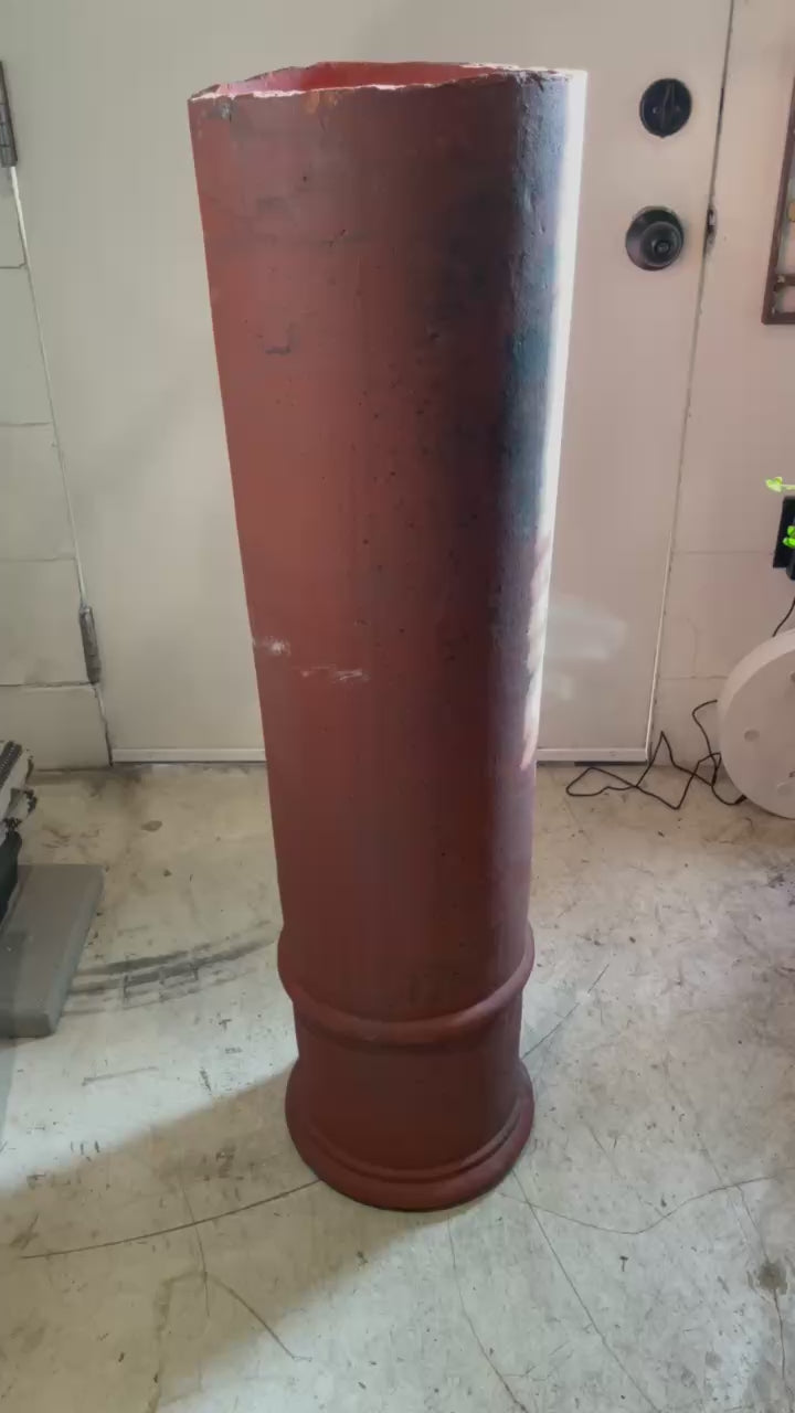 Antique English Red Terracotta Chimney Pot with Aged Patina and Weathered Character