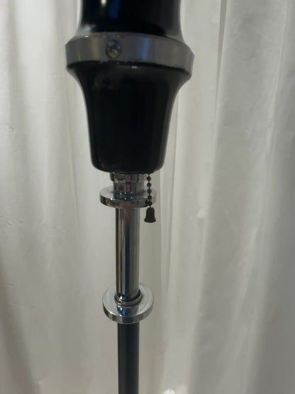 Rare RMC Model 795 Art Deco Machine Age Floor Lamp in Black Enamel and Polished Aluminum