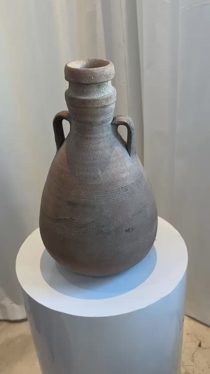 Antique Terracotta Amphora in Classical Roman Style with Aged Patina