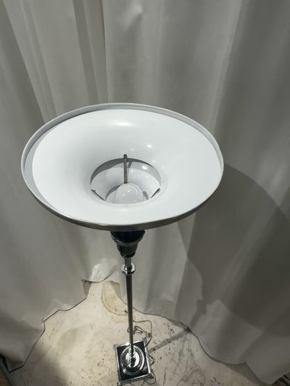 Rare RMC Model 795 Art Deco Machine Age Floor Lamp in Black Enamel and Polished Aluminum