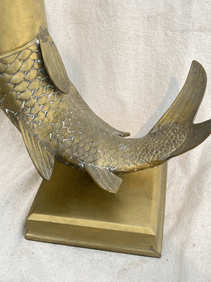 Solid Brass Fish Vase