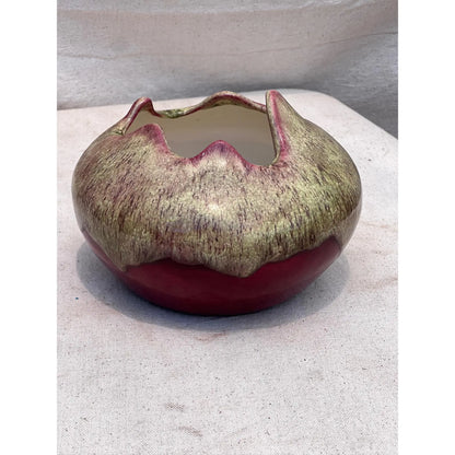 Vintage Pink Ceramic Pinched Top Bowl
