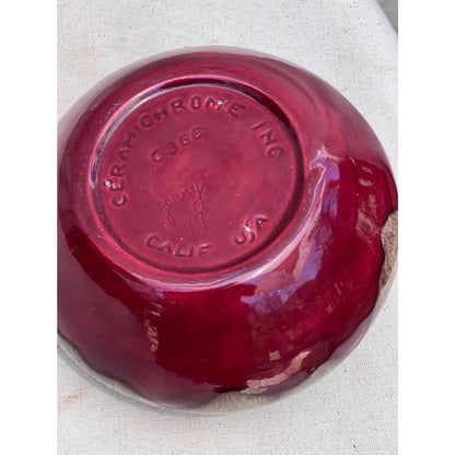 Vintage Pink Ceramic Pinched Top Bowl