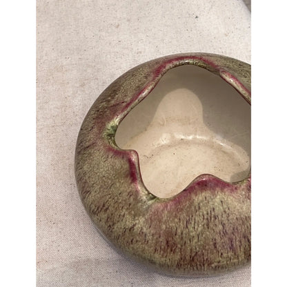 Vintage Pink Ceramic Pinched Top Bowl