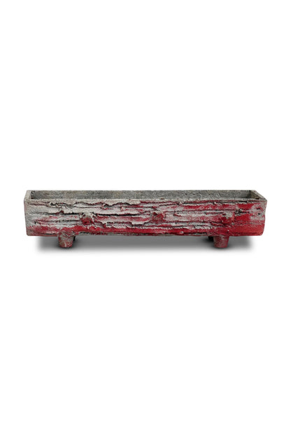 1960s French Faux Bois Trough Concrete Planter